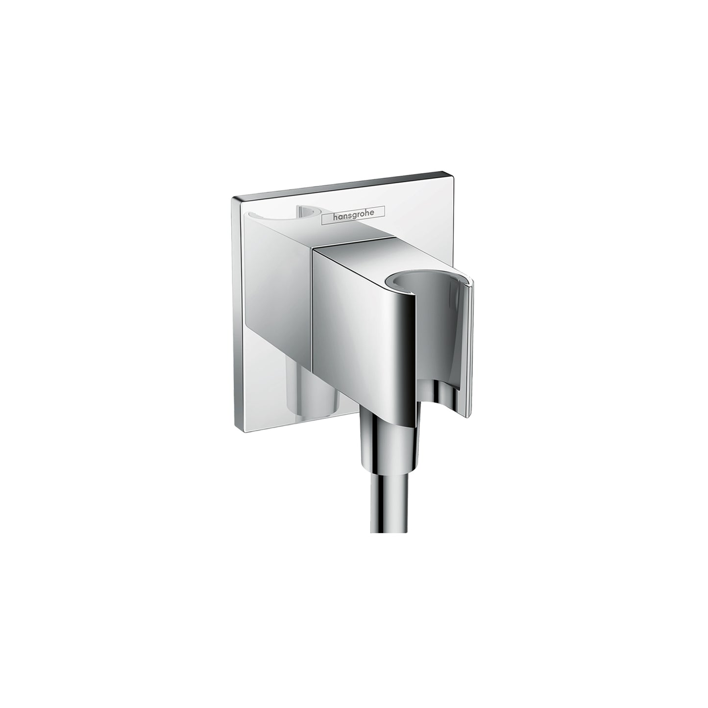 HANSGROHE 26486001 Wall Outlet Square with Handshower Holder in Chrome