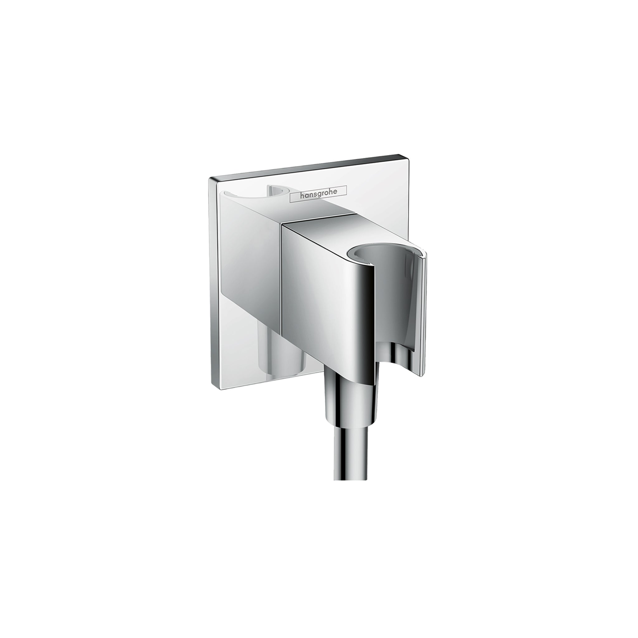 HANSGROHE 26486001 Wall Outlet Square with Handshower Holder in Chrome