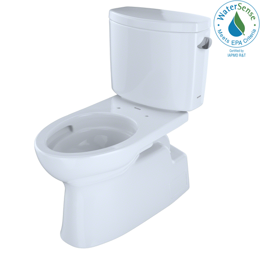 TOTO CST474CEFRG#01 Vespin II Two-Piece Elongated 1.28 GPF Universal Height Skirted Toilet with CEFIONTECT and Right-Hand Trip Lever , Cotton White