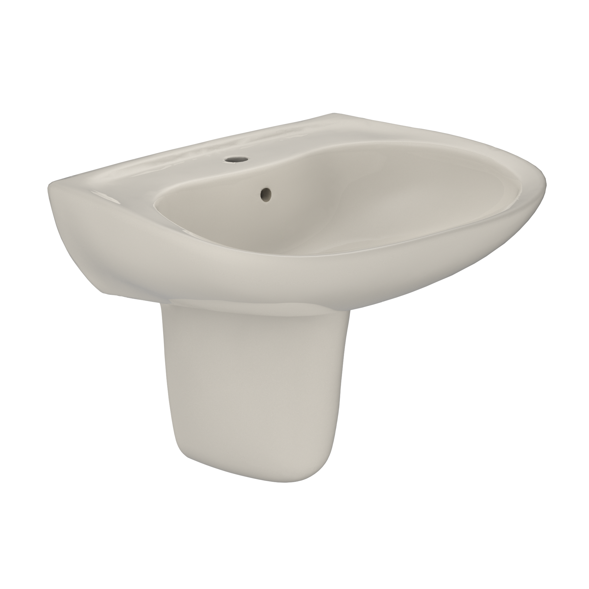 TOTO LHT242G#12 Prominence Oval Wall-Mount Bathroom Sink with CeFiONtect and Shroud for Single Hole Faucets , Sedona Beige