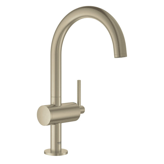GROHE 23828EN3 Atrio New Brushed Nickel Single Hole Single-Handle L-Size Bathroom Faucet 1.2 GPM