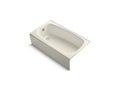 KOHLER K-745-96 Seaforth 54" X 30-1/4" Alcove Bath, Left Drain In Biscuit