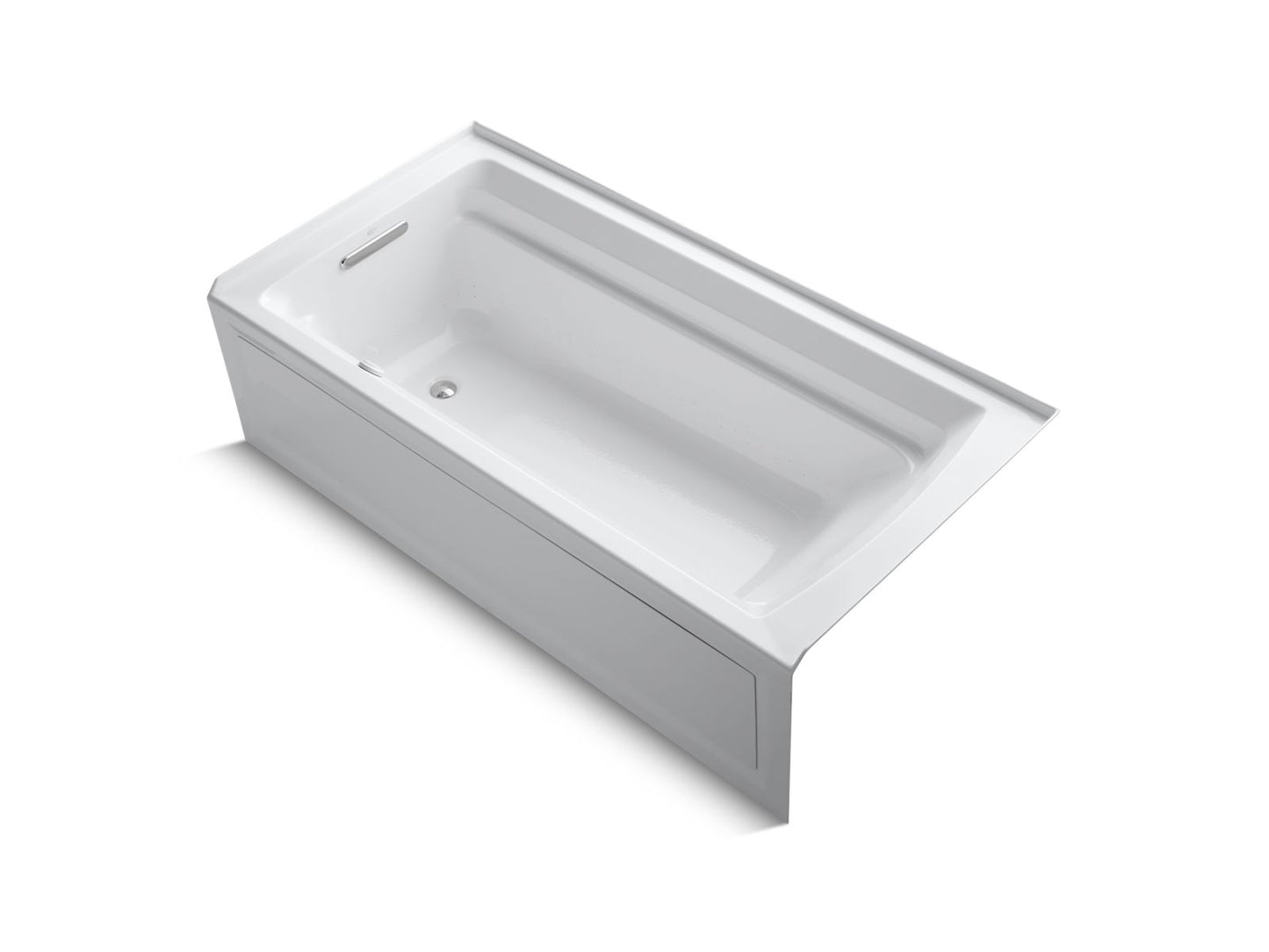 KOHLER K-1124-GHLA-0 Archer 72" X 36" Alcove Heated Bubblemassage Air Bath, Left Drain In White