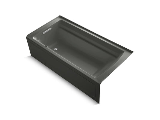 KOHLER K-1124-GHLAW-58 Archer 72" X 36" Alcove Heated Bubblemassage Air Bath With Bask Heated Surface, Left Drain In Thunder Grey