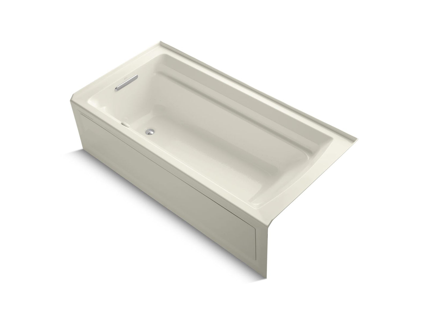 KOHLER K-1124-GHLA-96 Archer 72" X 36" Alcove Heated Bubblemassage Air Bath, Left Drain In Biscuit