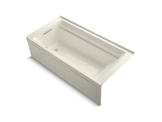 KOHLER K-1124-GHLAW-96 Archer 72" X 36" Alcove Heated Bubblemassage Air Bath With Bask Heated Surface, Left Drain In Biscuit