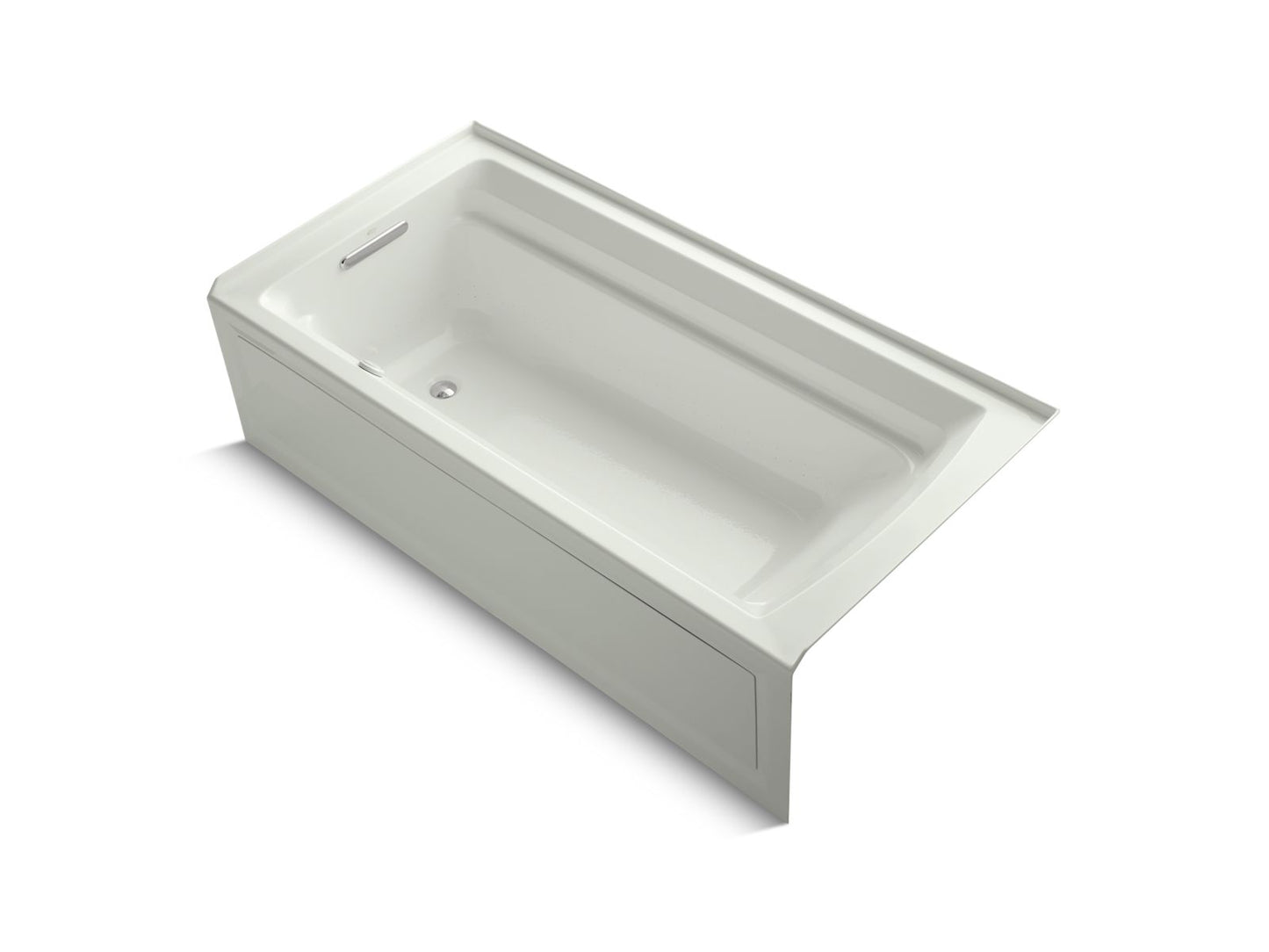 KOHLER K-1124-GHLAW-NY Archer 72" X 36" Alcove Heated Bubblemassage Air Bath With Bask Heated Surface, Left Drain In Dune