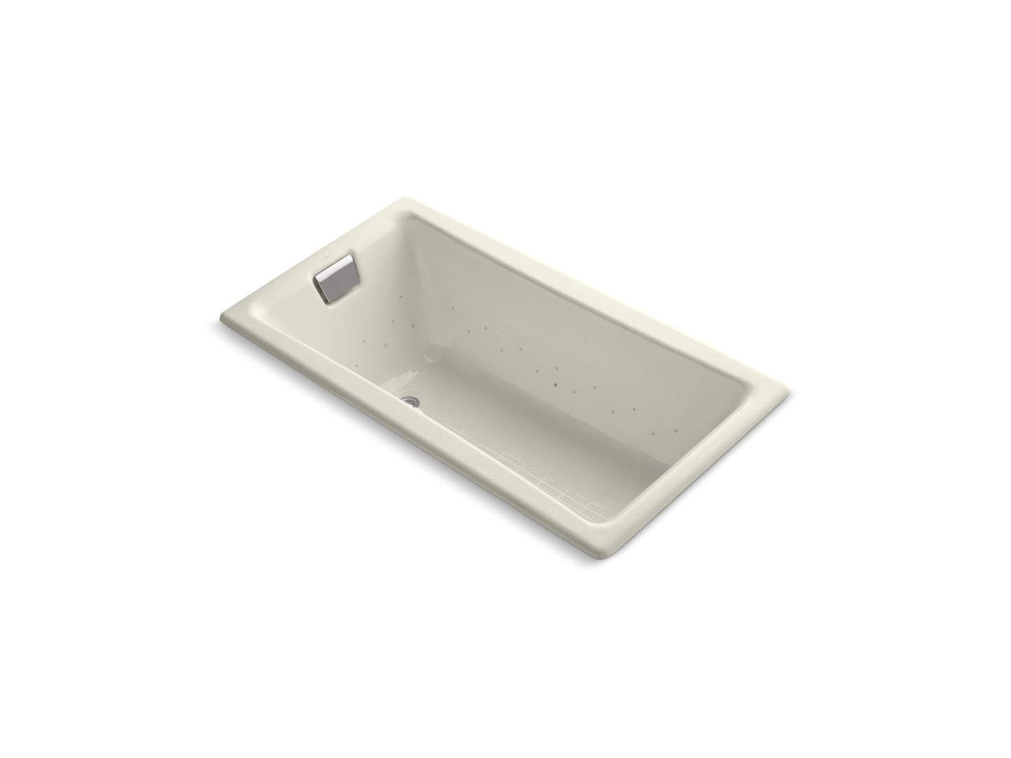 KOHLER K-852-GH96-96 Tea-For-Two 60" X 32" Drop-In Heated Bubblemassage Air Bath In Biscuit