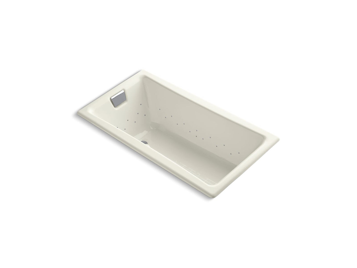 KOHLER K-852-GHCP-96 Tea-For-Two 60" X 32" Drop-In Heated Bubblemassage Air Bath In Biscuit