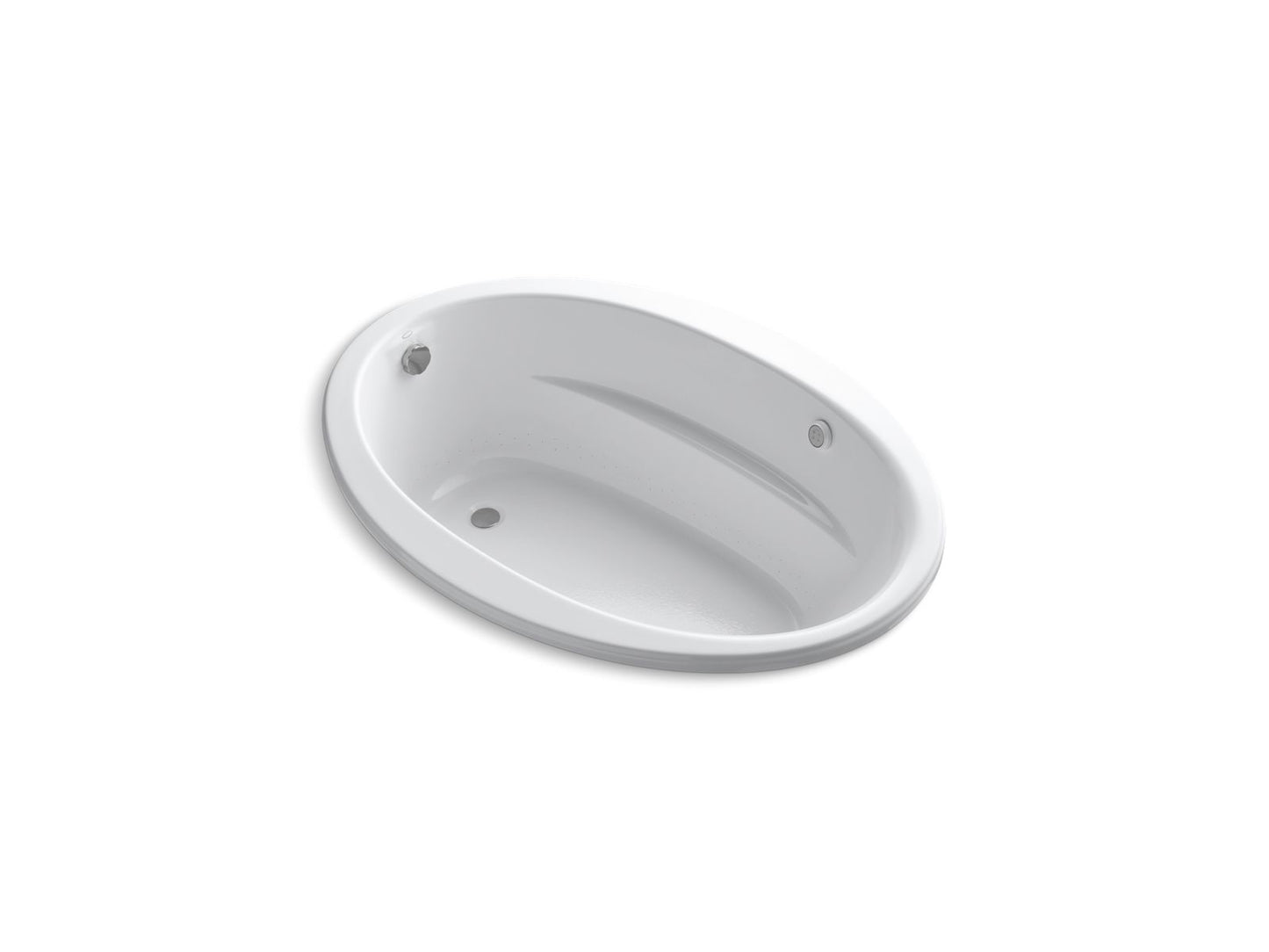 KOHLER K-1162-GHW-0 Sunward 60" X 42" Drop-In Heated Bubblemassage Air Bath With Bask Heated Surface In White