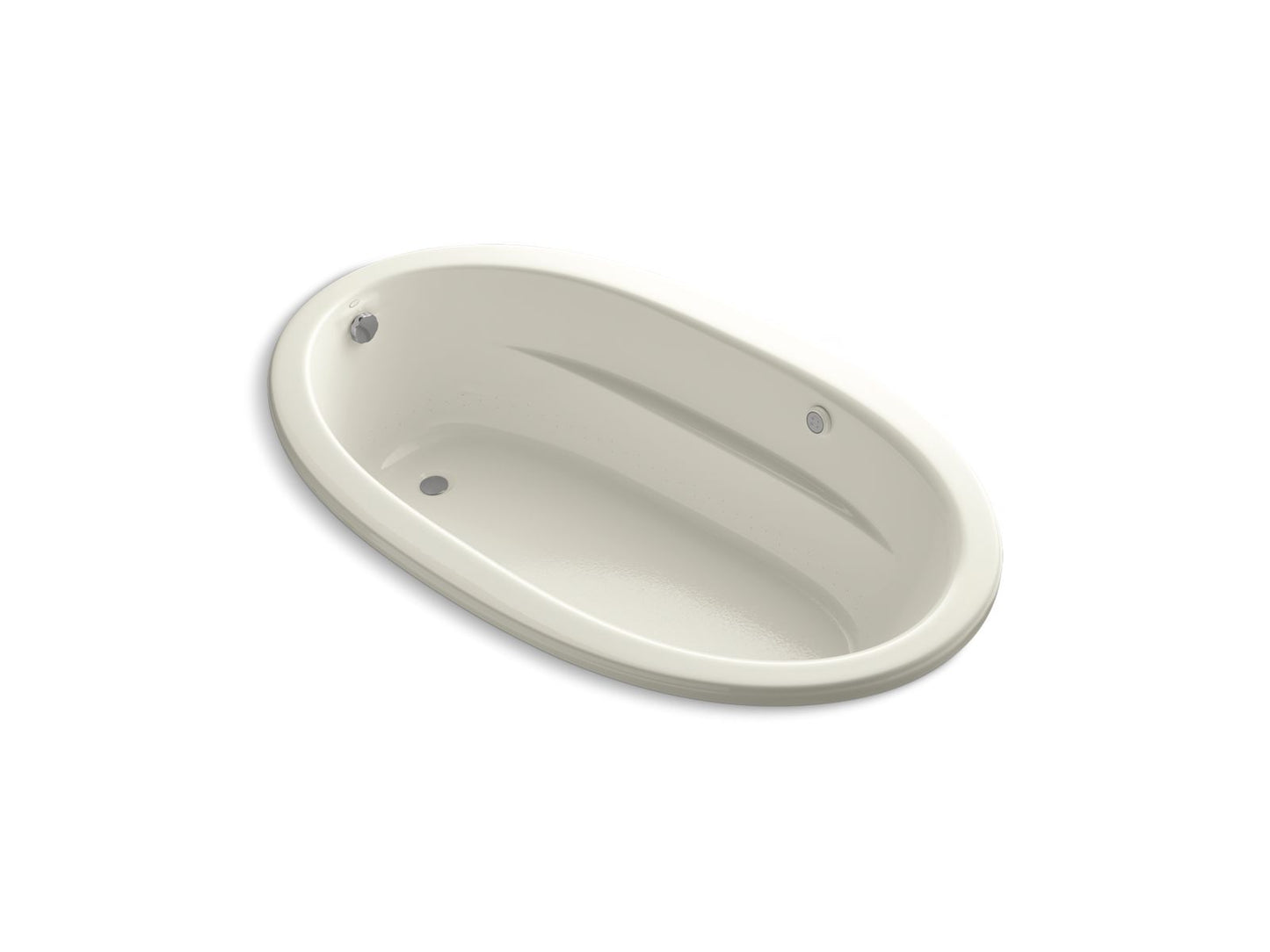 KOHLER K-1164-GH-96 Sunward 72" X 42" Drop-In Heated Bubblemassage Air Bath In Biscuit