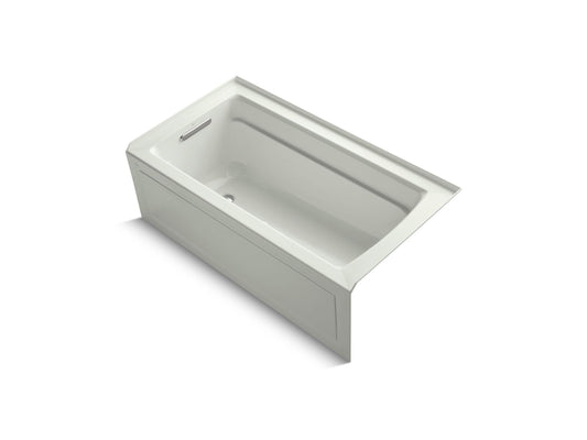 KOHLER K-1122-GHLA-NY Archer 60" X 32" Alcove Heated Bubblemassage Air Bath, Left Drain In Dune