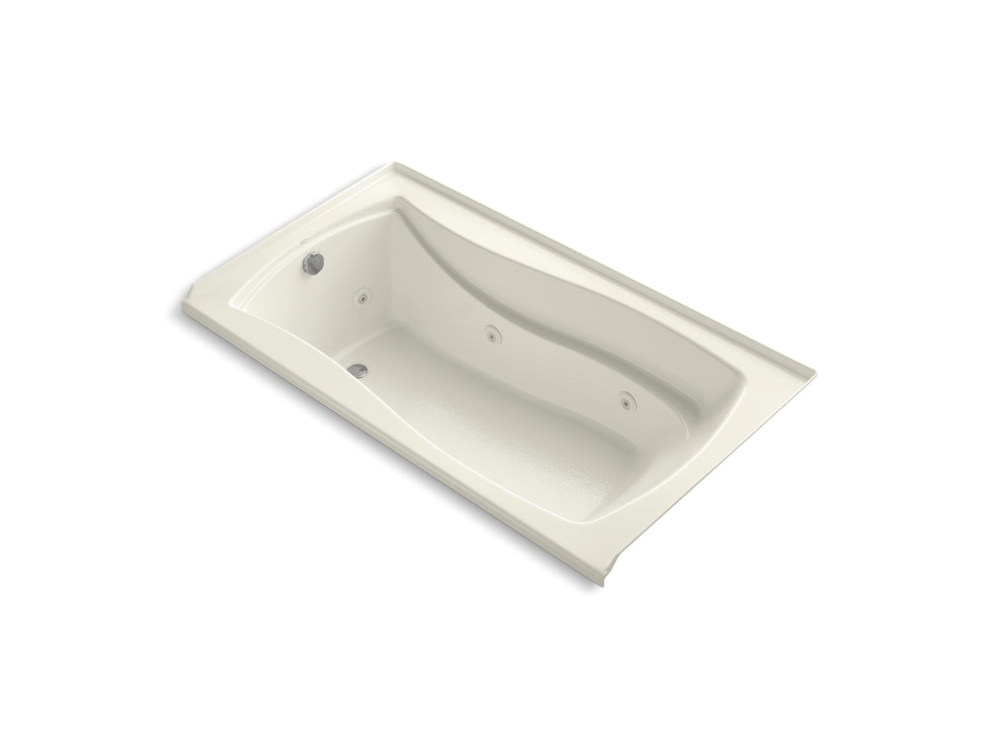 KOHLER K-1224-LW-96 Mariposa 66" X 36" Alcove Whirlpool Bath With Bask Heated Surface, Left Drain In Biscuit