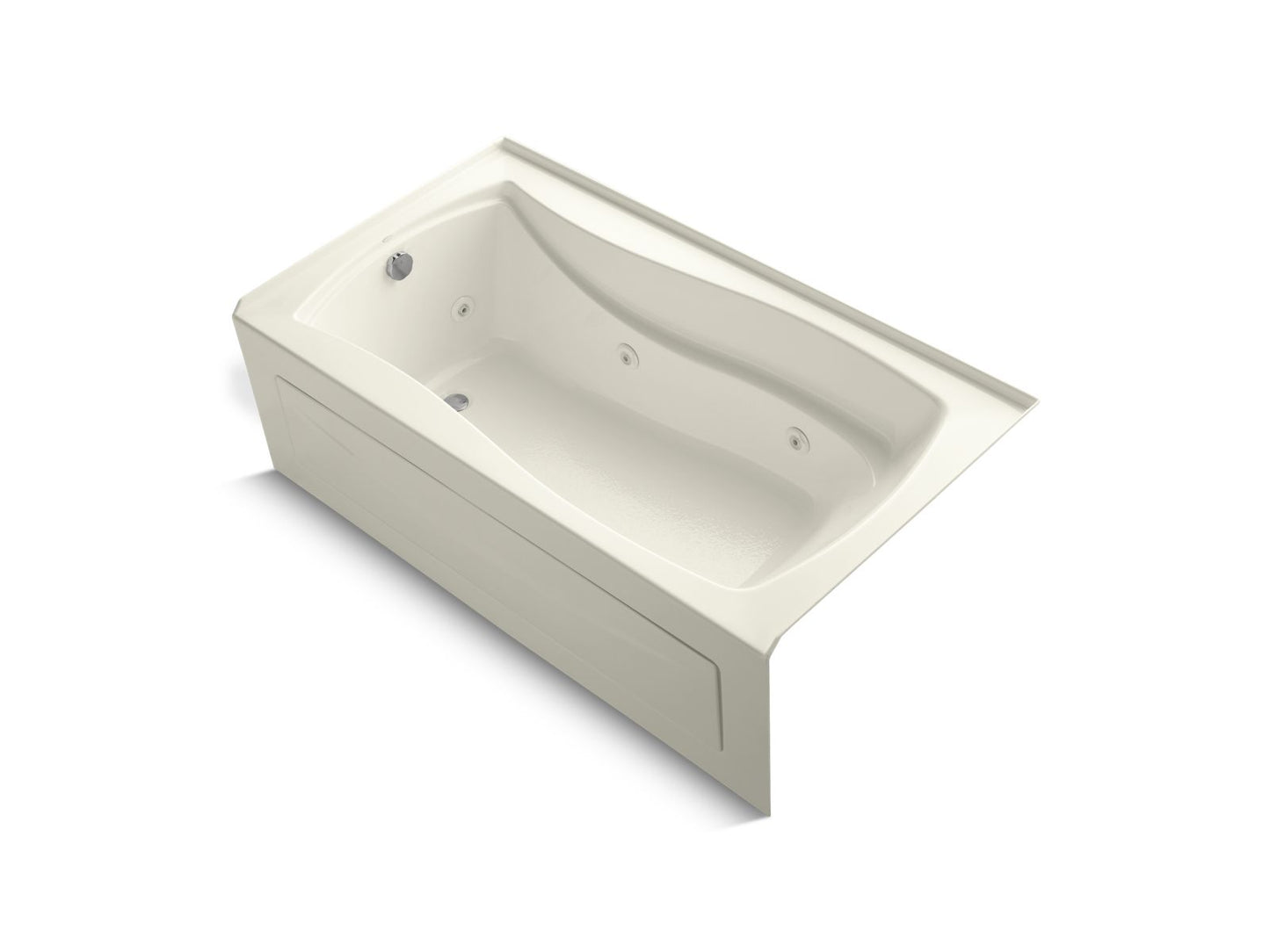 KOHLER K-1224-LAW-96 Mariposa 66" X 36" Alcove Whirlpool Bath With Bask Heated Surface, Left Drain In Biscuit