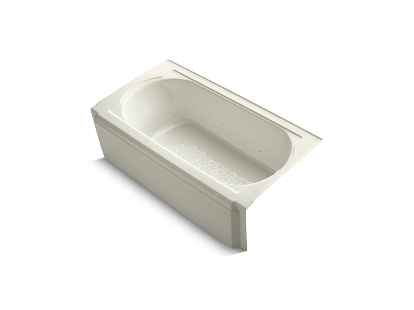 KOHLER K-724-G96-96 Memoirs 60" X 33-3/4" Alcove Bubblemassage Air Bath With Biscuit Airjet Color Finish And Right-Hand Drain In Biscuit