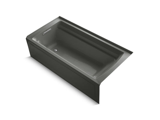 KOHLER K-1125-LAW-58 Archer 72" X 36" Alcove Bath With Bask Heated Surface, Left Drain In Thunder Grey