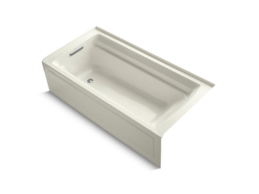 KOHLER K-1125-LAW-96 Archer 72" X 36" Alcove Bath With Bask Heated Surface, Left Drain In Biscuit