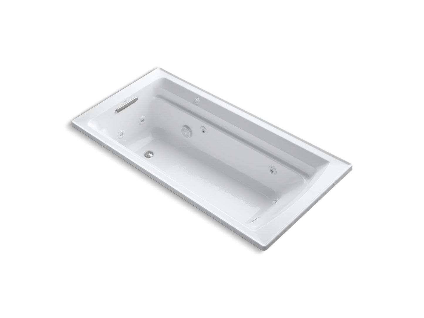 KOHLER K-1124-0 Archer 72" X 36" Drop-In Whirlpool Bath In White