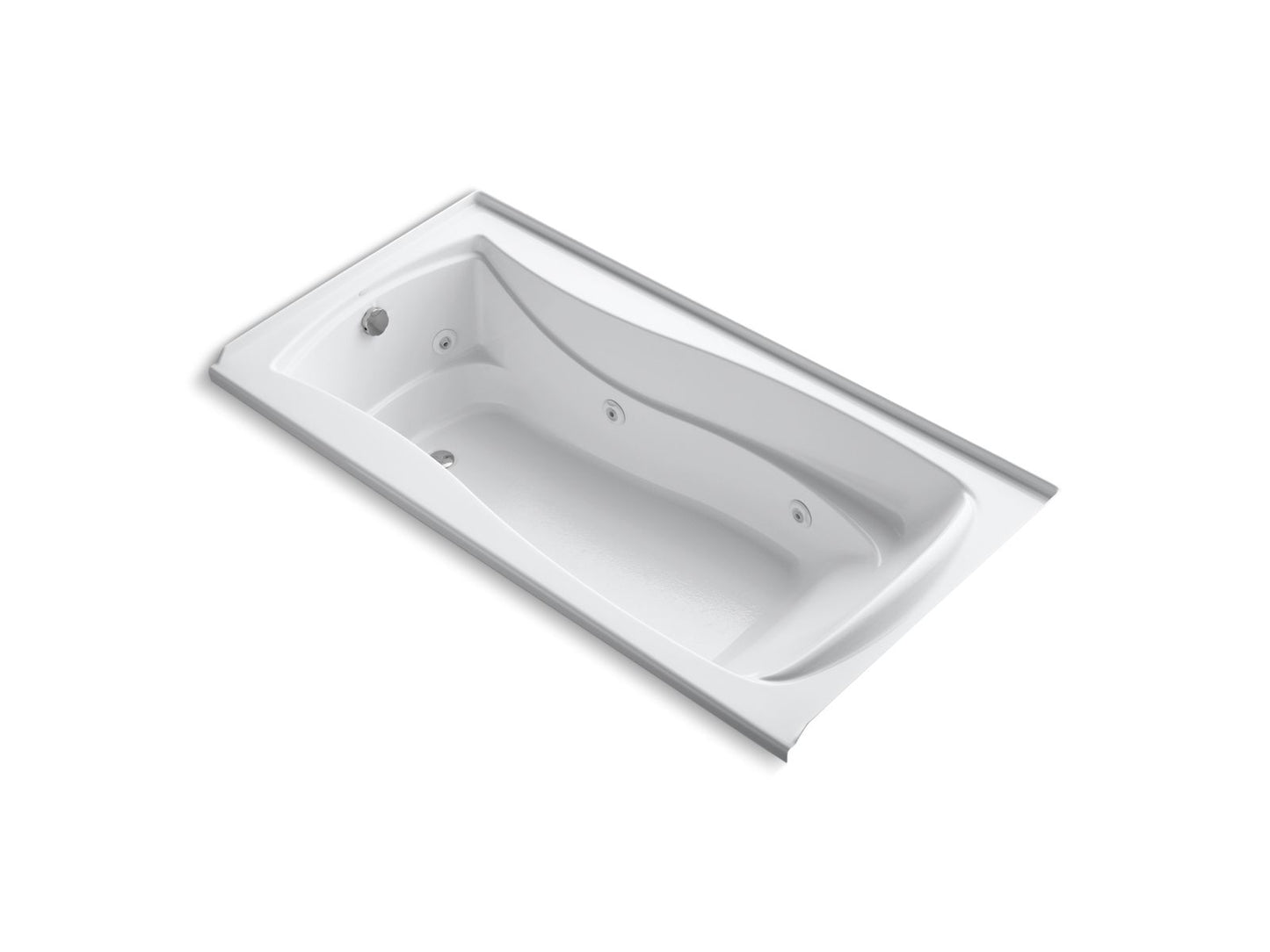 KOHLER K-1257-LW-0 Mariposa 72" X 36" Alcove Whirlpool Bath With Bask Heated Surface, Left Drain In White
