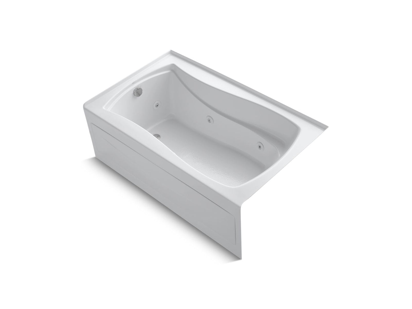KOHLER K-1239-LAW-0 Mariposa 60" X 36" Alcove Whirlpool Bath With Bask Heated Surface, Left Drain In White