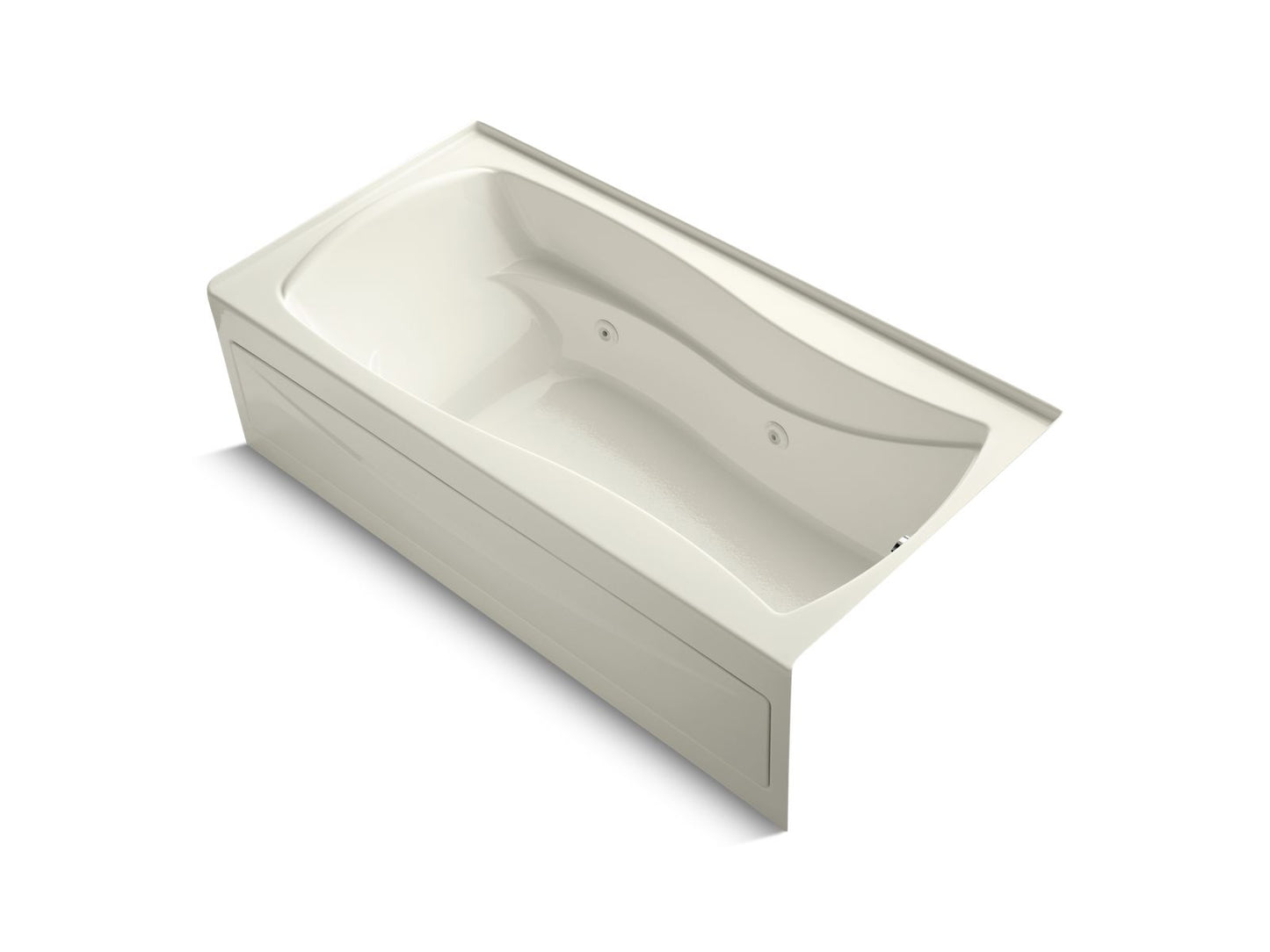 KOHLER K-1257-RAW-96 Mariposa 72" X 36" Alcove Whirlpool Bath With Bask Heated Surface, Right Drain In Biscuit