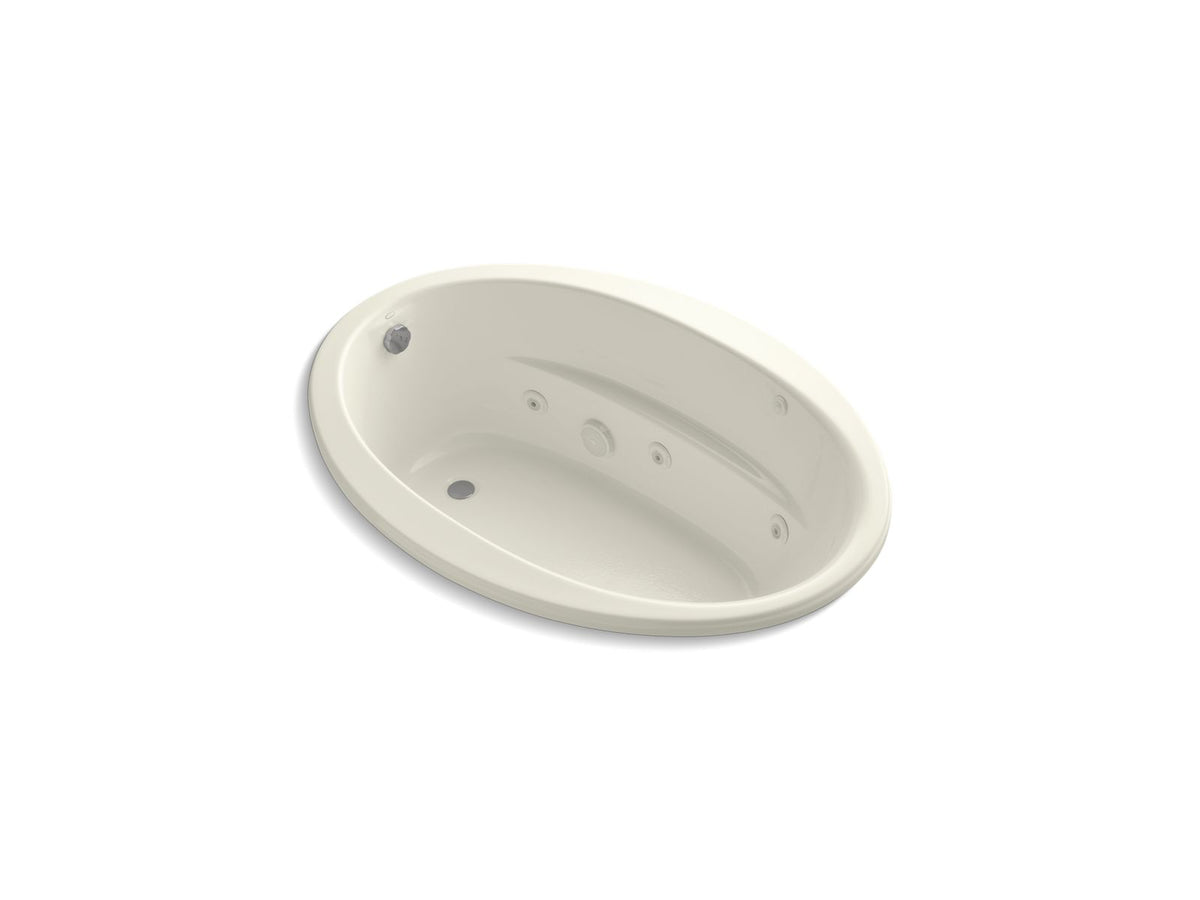 KOHLER K-1162-S1-96 Sunward 60" X 42" Drop-In Whirlpool Bath In Biscuit