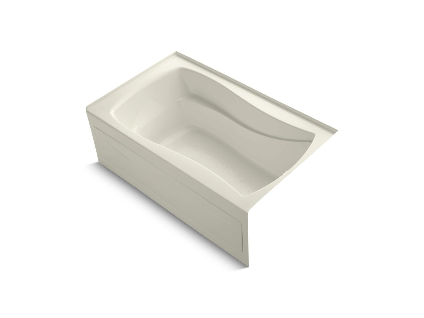KOHLER K-1242-RAW-96 Mariposa 60" X 36" Alcove Bath With Bask Heated Surface, Right Drain In Biscuit