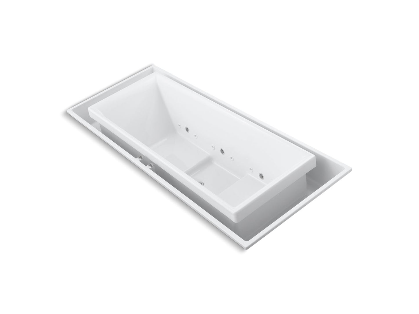 KOHLER K-1166-C1-0 Sok 104" X 41" Drop-In Effervescence Bath With Chromatherapy And Center Drain In White