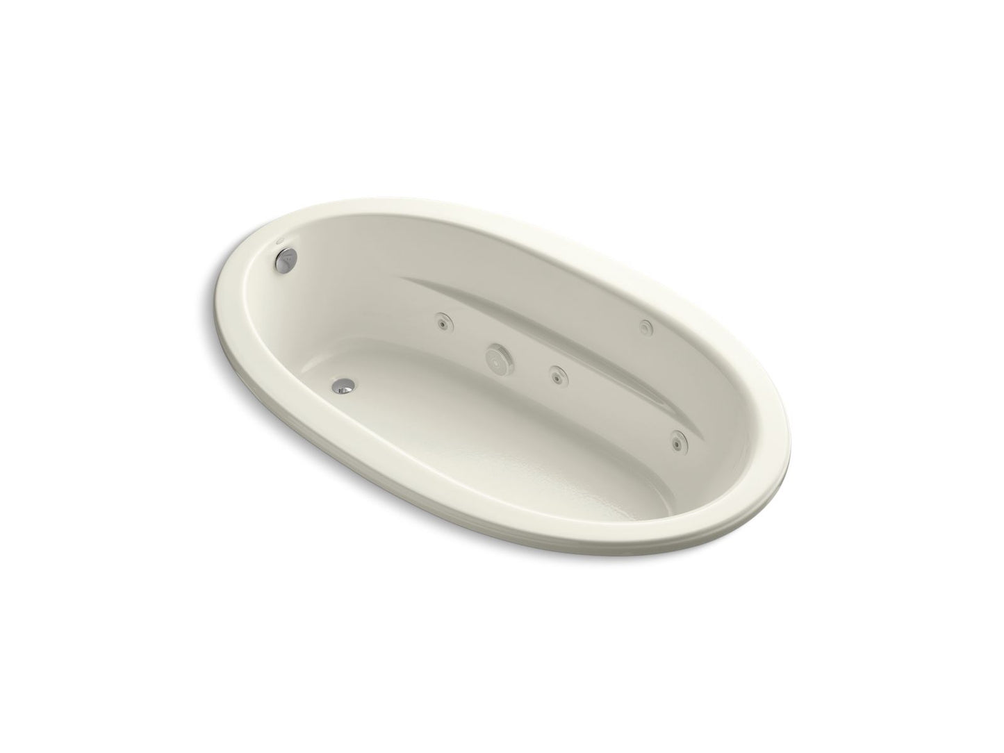 KOHLER K-1164-HB-96 Sunward 72" X 42" Drop-In Heated Whirlpool Bath In Biscuit