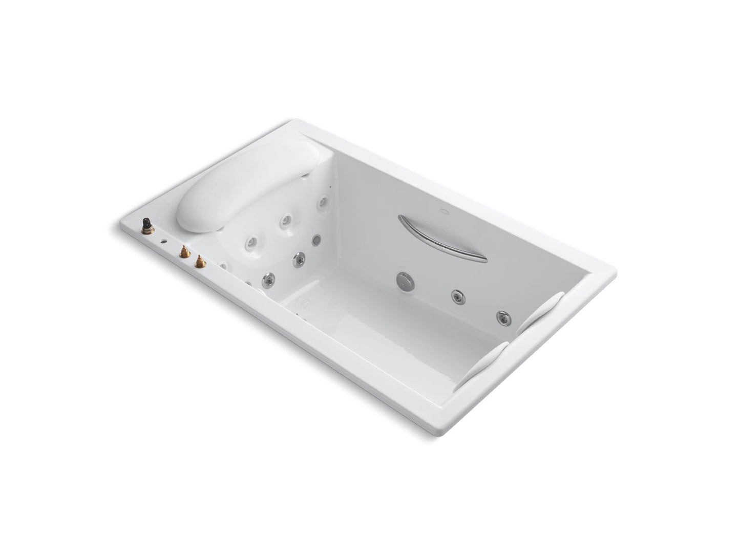KOHLER K-1360-H2-0 Riverbath 75" X 45" Drop-In Heated Whirlpool Bath In White