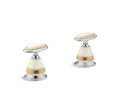 KOHLER K-264-WF-96 Prairie Flowers Antique Ceramic Handle Insets For Bath Faucets In Biscuit
