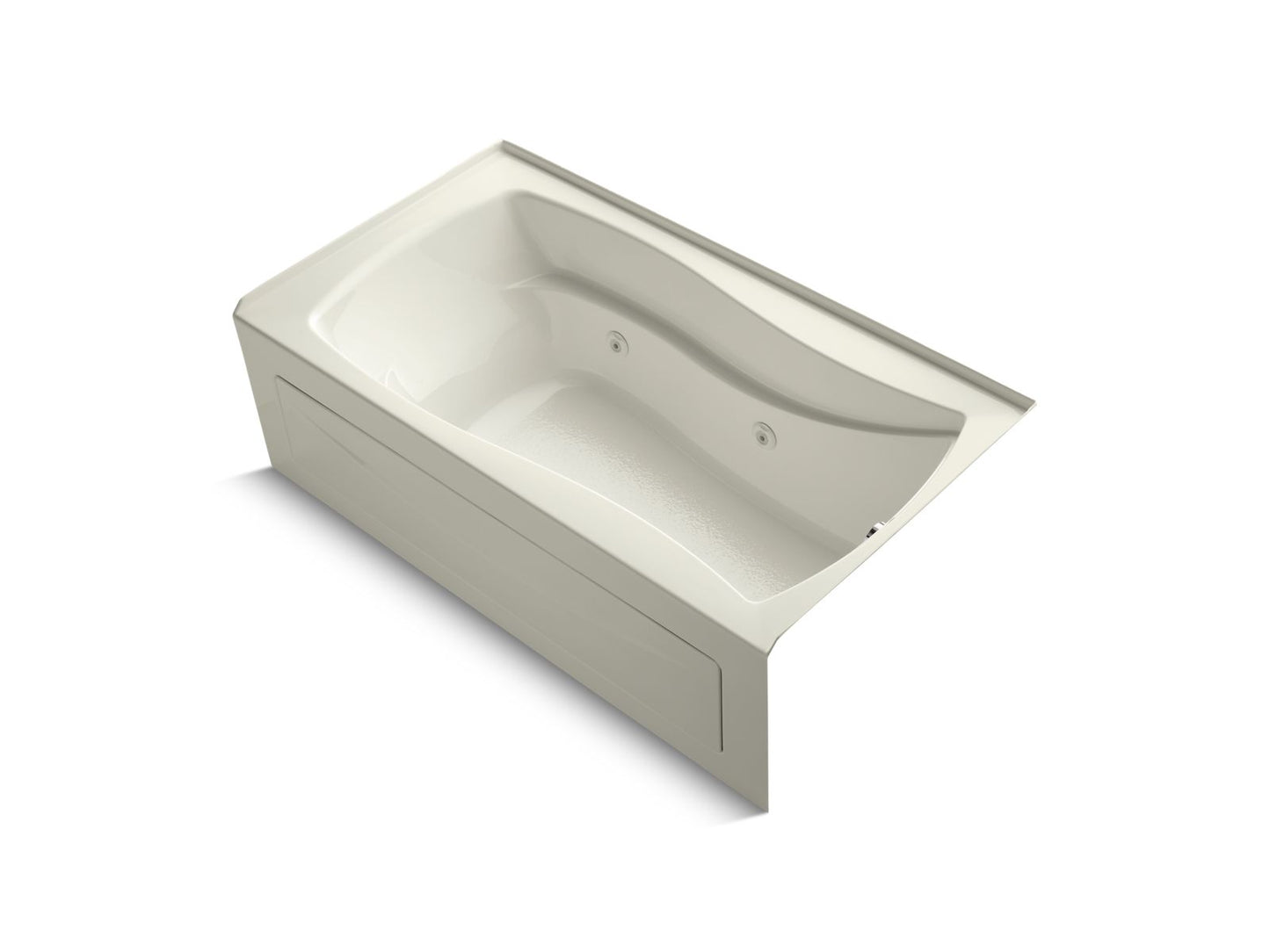 KOHLER K-1224-RAW-96 Mariposa 66" X 36" Alcove Whirlpool Bath With Bask Heated Surface, Right Drain In Biscuit