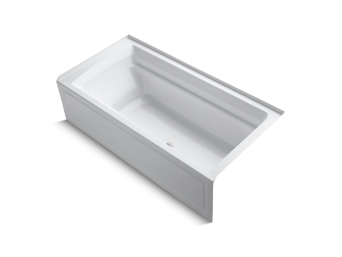 KOHLER K-1124-GHRA-0 Archer 72" X 36" Alcove Heated Bubblemassage Air Bath, Right Drain In White