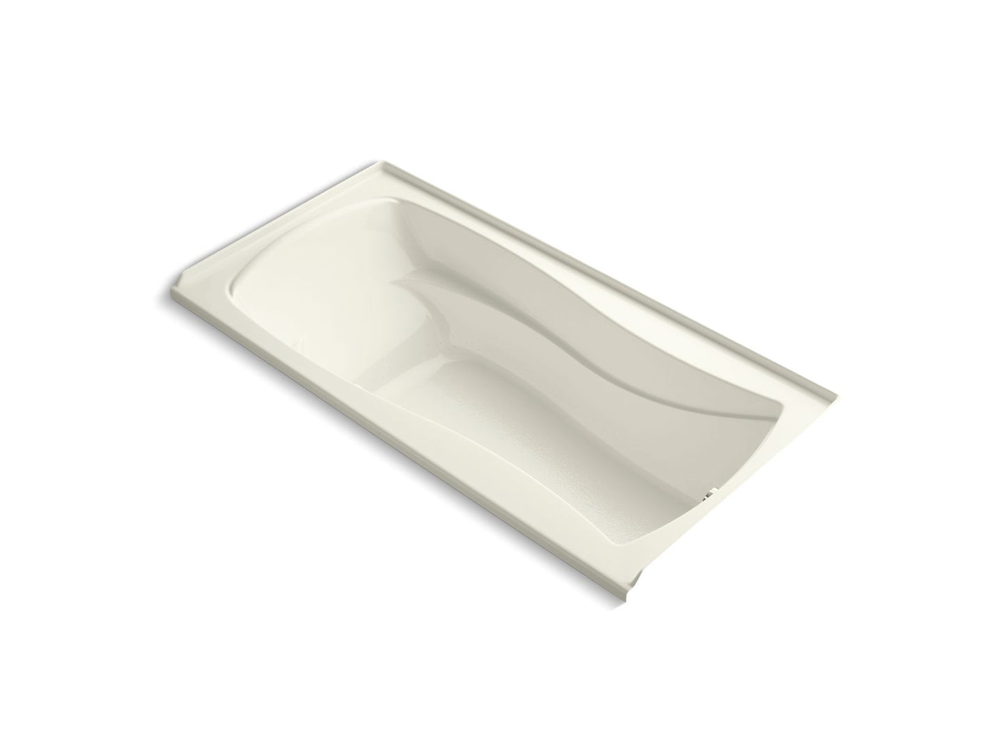 KOHLER K-1257-GHRW-96 Mariposa 72" X 36" Alcove Heated Bubblemassage Air Bath With Bask Heated Surface, Right Drain In Biscuit