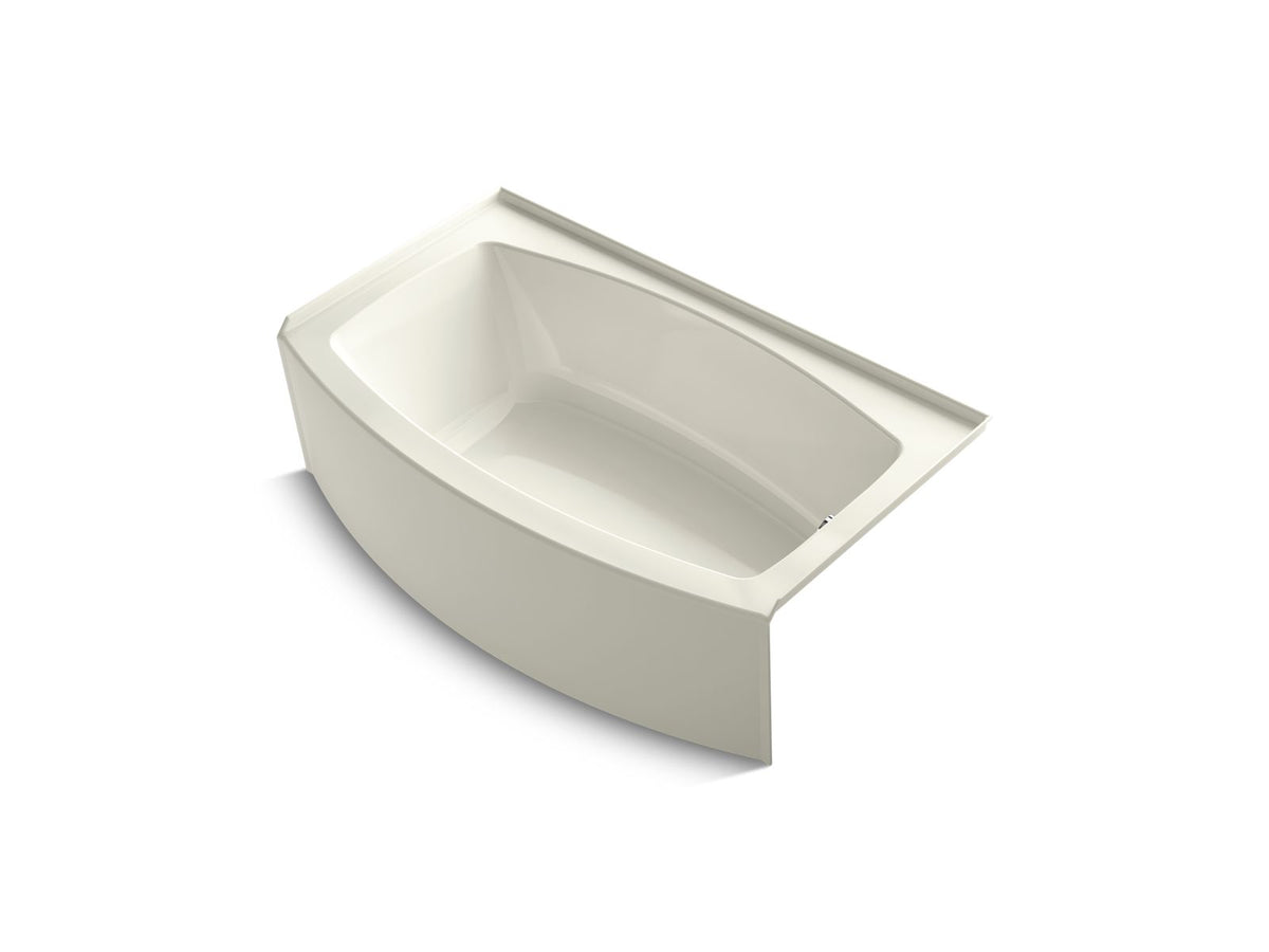 KOHLER K-1118-RA-96 Expanse 60" X 30" Alcove Bath, Right Drain In Biscuit
