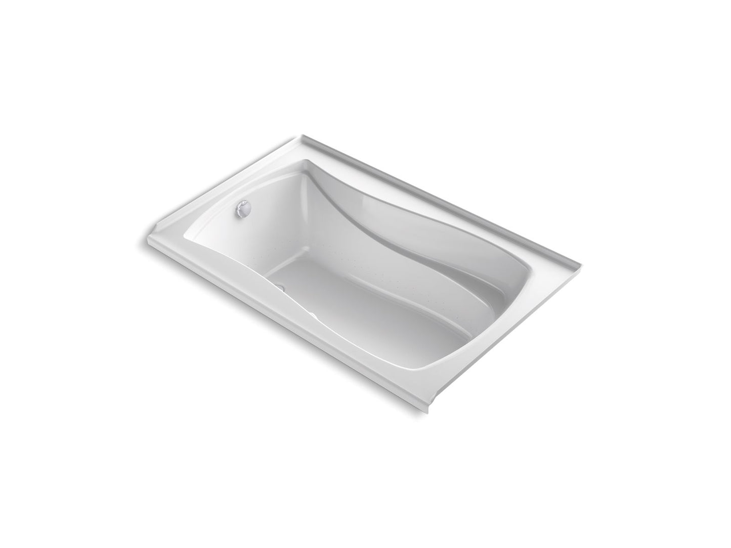 KOHLER K-1239-GHLAW-0 Mariposa 60" X 36" Alcove Heated Bubblemassage Air Bath With Bask Heated Surface, Left Drain In White
