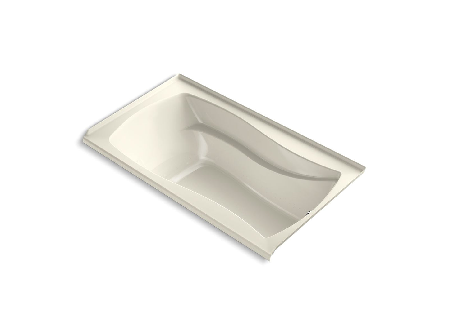 KOHLER K-1224-GHRW-96 Mariposa 66" X 36" Alcove Heated Bubblemassage Air Bath With Bask Heated Surface And Right-Hand Drain In Biscuit
