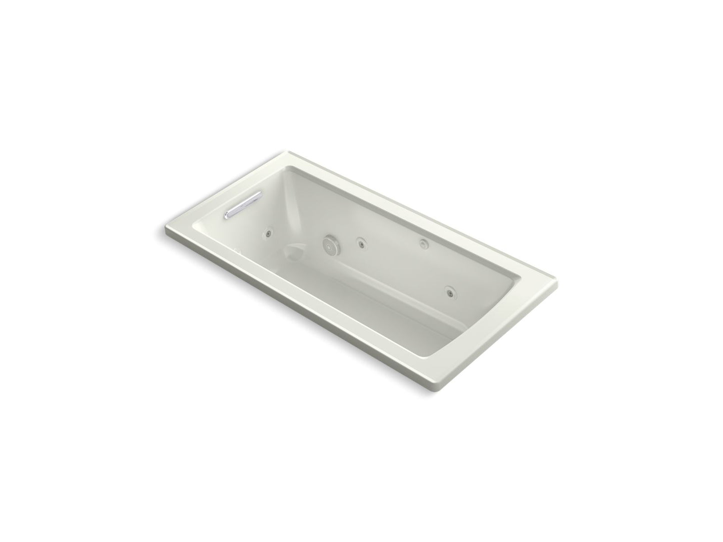 KOHLER K-1947-W1-NY Archer 60" X 30" Drop-In Whirlpool Bath With Bask Heated Surface In Dune