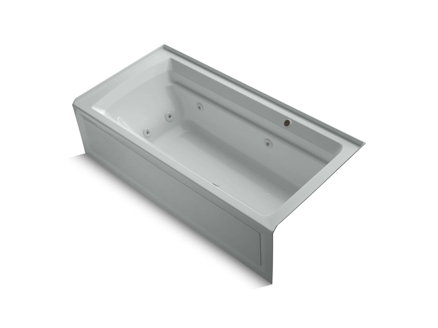 KOHLER K-1124-RAW-95 Archer 72" X 36" Alcove Whirlpool Bath With Bask Heated Surface, Right Drain In Ice Grey