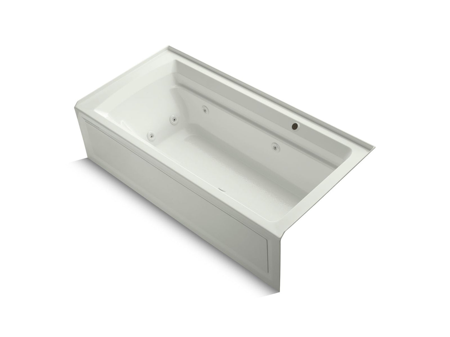 KOHLER K-1124-RAW-NY Archer 72" X 36" Alcove Whirlpool Bath With Bask Heated Surface, Right Drain In Dune