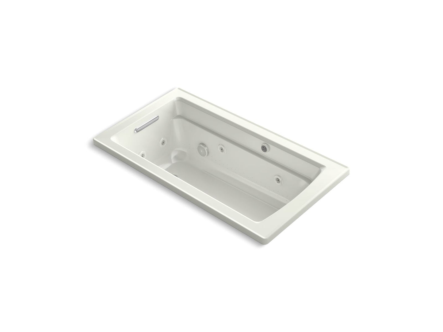 KOHLER K-1122-XHGH-NY Archer 60" X 32" Drop-In Heated Bubblemassage Air Bath And Whirlpool In Dune