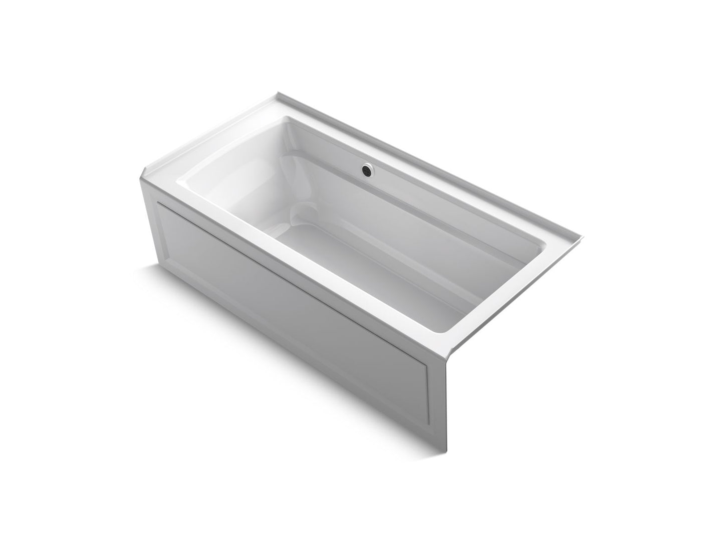 KOHLER K-1948-RAW-0 Archer 66" X 32" Alcove Bath With Bask Heated Surface, Right Drain In White