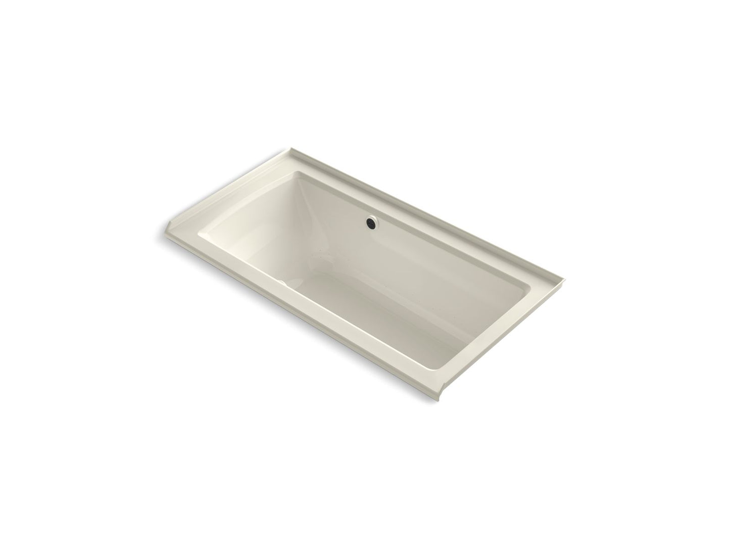 KOHLER K-1947-GHRW-96 Archer 60" X 30" Alcove Heated Bubblemassage Air Bath With Bask Heated Surface, Right Drain In Biscuit