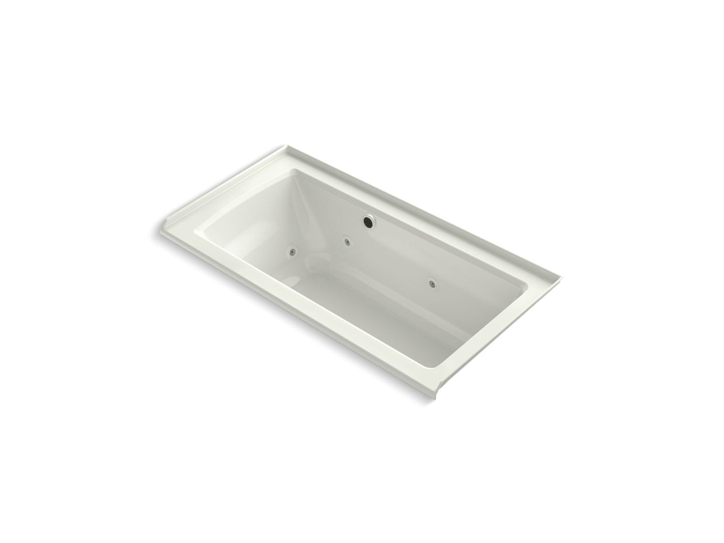 KOHLER K-1947-RW-NY Archer 60" X 30" Alcove Whirlpool Bath With Bask Heated Surface, Right Drain In Dune