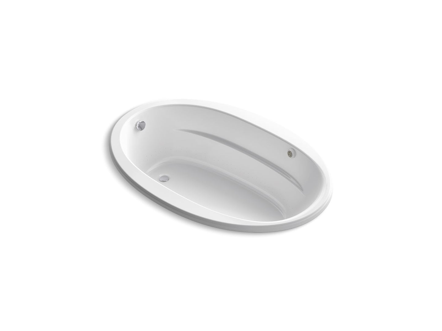 KOHLER K-6347-GHW-0 Sunward 66" X 42" Drop-In Heated Bubblemassage Air Bath With Bask Heated Surface In White