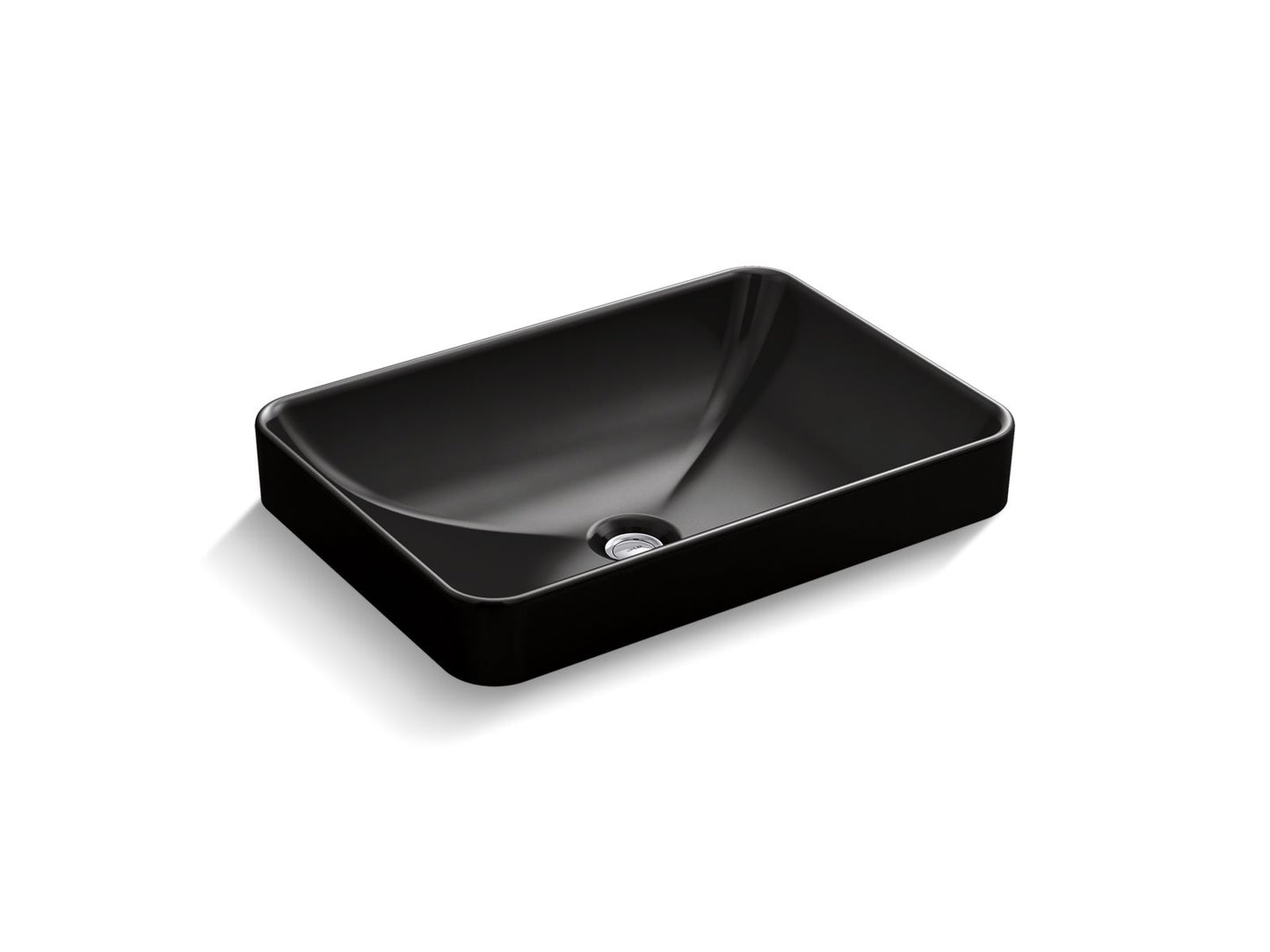 KOHLER K-5373-7 Vox 22-3/4" Rectangular Vessel Bathroom Sink In Black Black