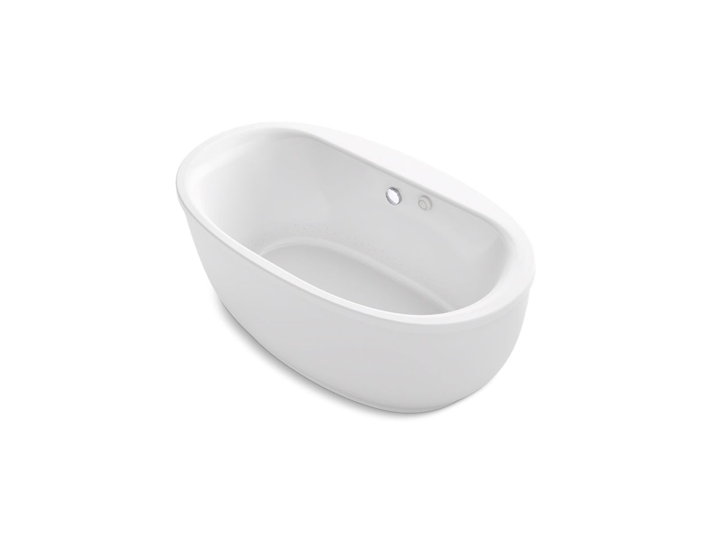 KOHLER K-1967-GHW-0 Sunstruck 65-1/2" X 35-1/2" Freestanding Heated Bubblemassage Air Bath With Bask Heated Surface And Fluted Shroud In White