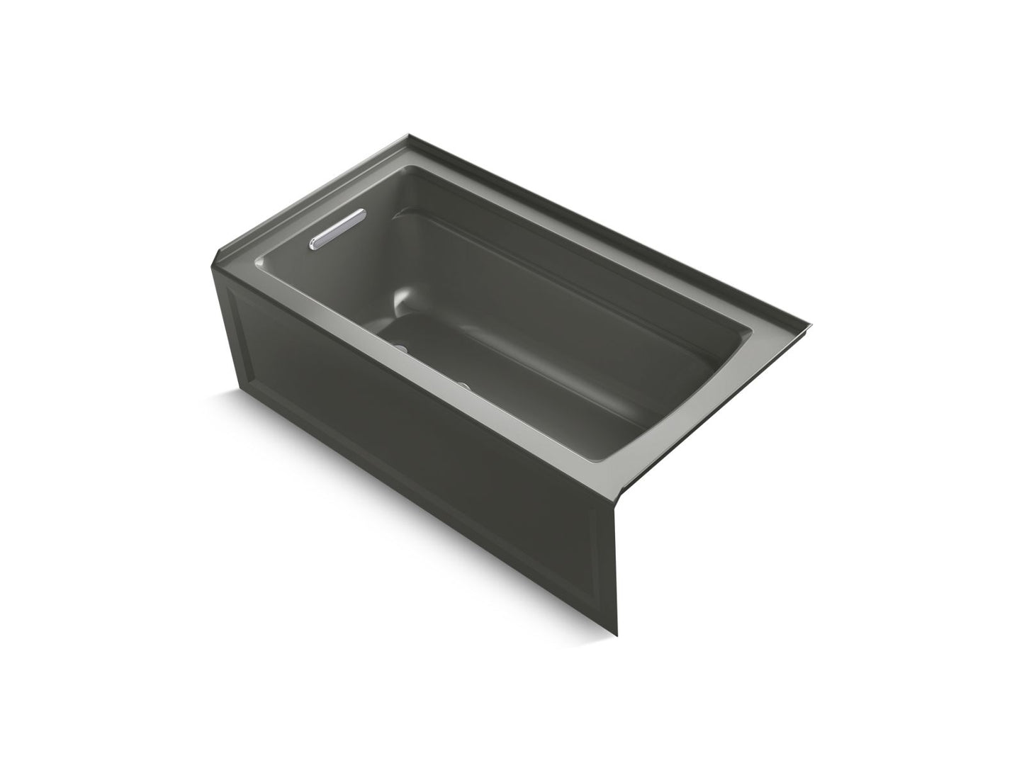 KOHLER K-1123-LA-58 Archer 60" X 32" Alcove Bath, Left Drain In Thunder Grey