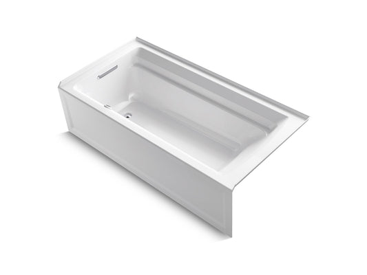 KOHLER K-1125-LAW-0 Archer 72" X 36" Alcove Bath With Bask Heated Surface, Left Drain In White