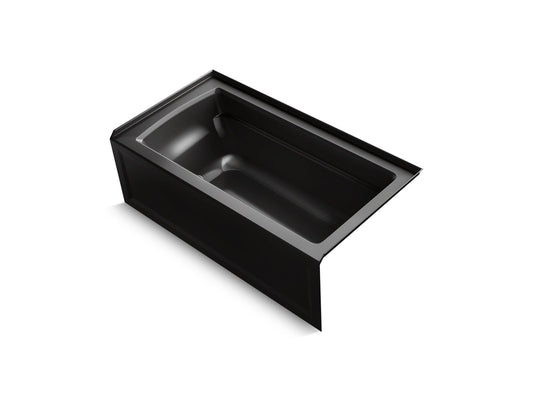 KOHLER K-1123-RA-7 Archer 60" X 32" Alcove Bath, Right Drain In Black Black